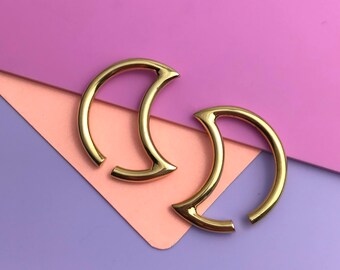 Luna Ear Weights - Solid Brass - Ear Hangers for Stretched Lobes