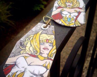 By the Honor of Greyskull - She-Ra Princess of Power hand-painted earrings