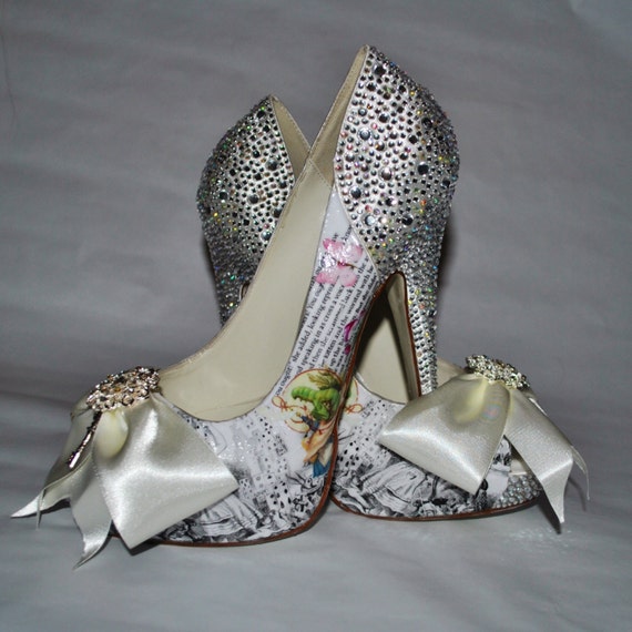 Alice in Wonderland Wedding Shoes Handmade inspired by the