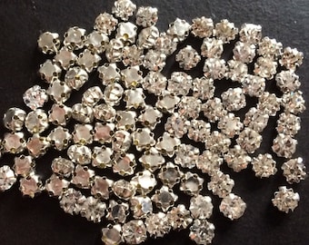 150 pieces 4mm Swarovski round crystal sew on clear stones beads