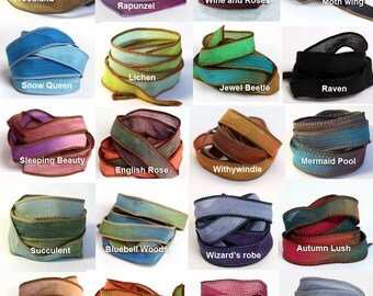 Silk Ribbon Wrap Bracelet - Extra Colours for Ribbon Bracelet | 42" Silk Ribbons | Silk Wrap Ribbon | Silk Crinkle Ribbon | Bracelet Ribbons