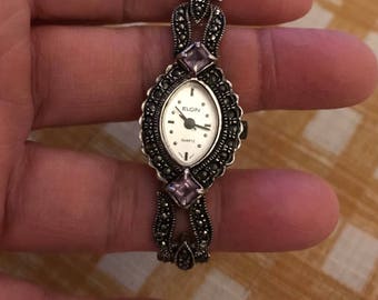 Marcasite Ladie's Wrist watch with Amethyst Accents