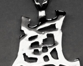 KANJI STORM Pendant Sterling Silver Free Domestic Shipping