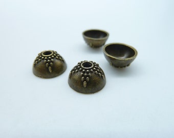 30pcs 8mm Antique Bronze Bead Caps c2569