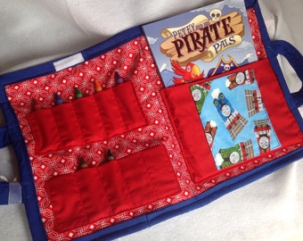 Crayon Caddy Thomas Train Theme with Crayons and Coloring Book