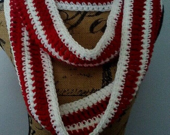 Red and White infinity scarf