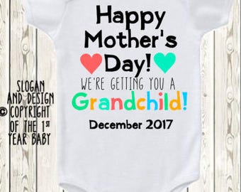 Mother's day pregnancy announcement idea for grandma ONESIE ® brand bodysuit or shirt pregnancy reveal idea grandma grandparents new baby
