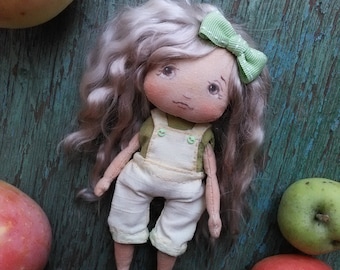 Cloth Art Textile doll Сollecting OOAK Interior toy Gift idea for girl