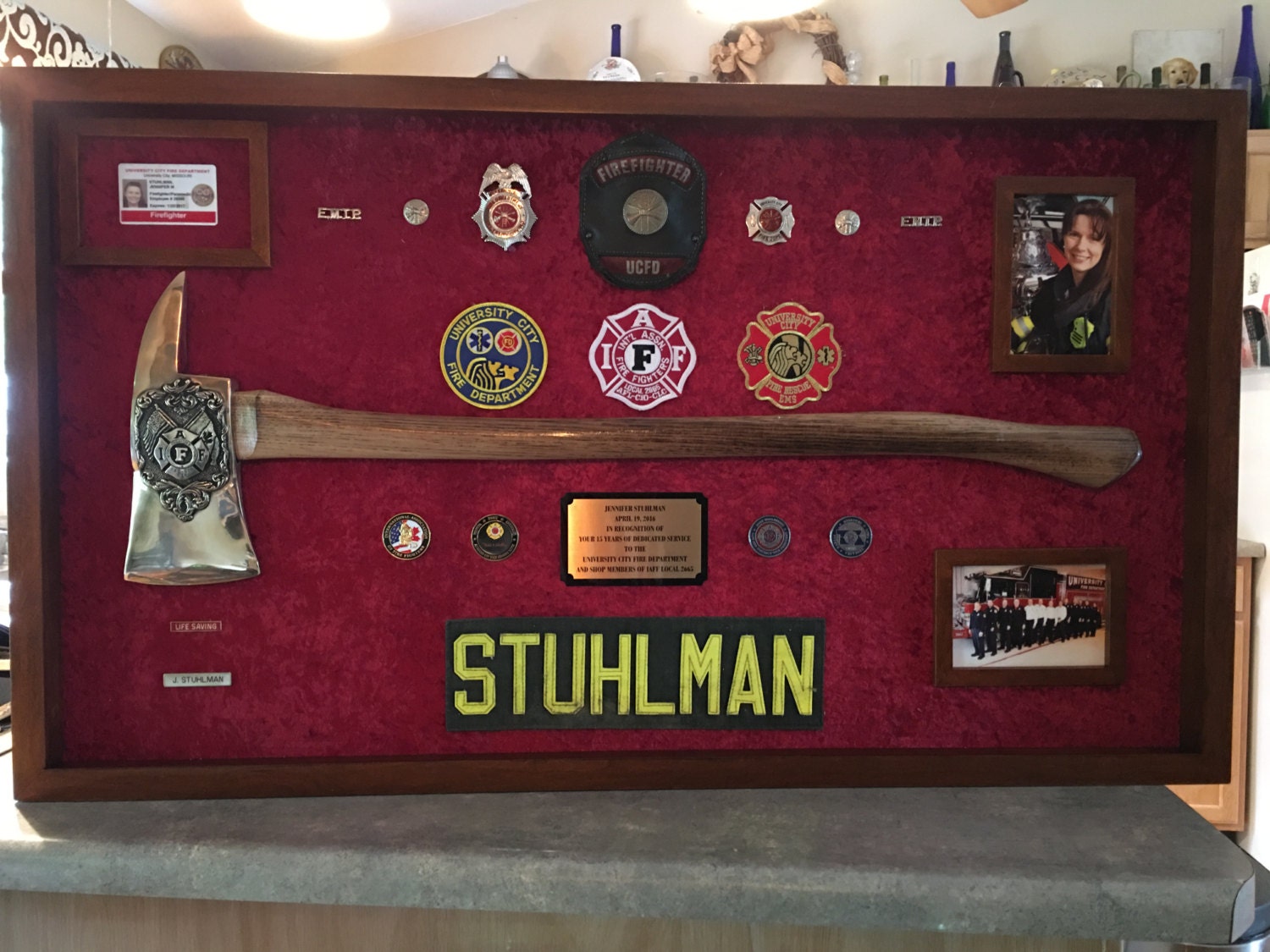 Firefighter Parade Axe Display Case 