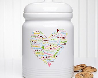 Her Heart of Love Personalized Cookie Jar