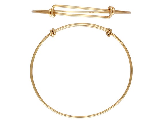 14kt Gold Filled Adjustable Bangle Bracelet Add a Charm