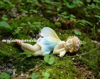 miniature fairy garden Blue Bonnet Fairy Terrarium garden accessory