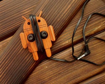Wooden Headphone case, Woodroid, Headphone holder Earphone holder, Headphones Earphone organizer, Earphone case, Earbud holder, cozy wood