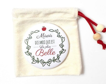 Pocket mirror and pouch ' tell me which is the most beautiful '
