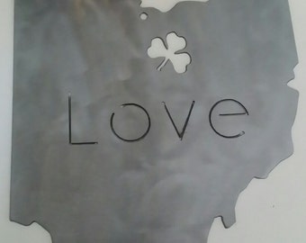 Ohio Love Steel Wall Decor