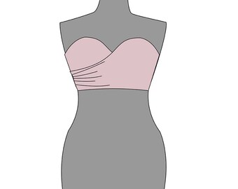Cross front sweetheart bodice PDF pattern and tutorial. Maternity gown, wedding dress, maxi dress, prom dress pattern.