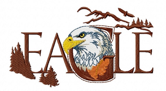 EAGLE WORD Machine Embroidery Design