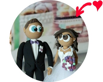 Funny Cake Topper, Wedding Cake Topper - Romantic cake topper, CUSTOM cake topper,wedding topper,polymer clay cake topper,unique cake topper