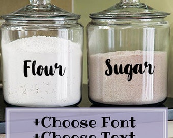 Pantry Labels (Customizable) - Canister Labels - Custom Kitchen Labels - Farmhouse Food Labels, Custom Pantry Decals