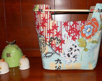 Small Purse Clutch Chopsticks Blue Dragon and Flowers
