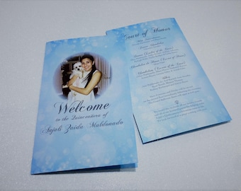 Program Pamplet, Quinceanera Program, Fairytale Iceland Collection, 4 Page Program, Venue Program, Winter Wedding Program