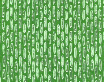 Organic Fabric // Fat Quarter // Feather Leaf Green // Yoyogi Park // Cloud 9