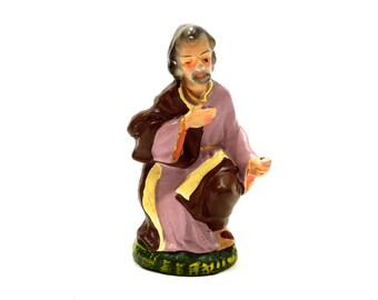 VINTAGE: 1964 - Old Italian Chalkware Nativity Figurine - Joseph - Cast Plaster - Nativity Replacement -SKU 15-C2-00010276
