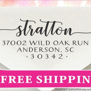 Address Stamp - Family Self inking Return Address Stamp - Wedding Calligraphy Address Stamp - 4574