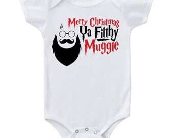 Merry Christmas Ya Filthy Muggle Baby Bodysuit