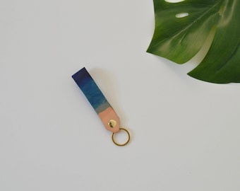 Dip Dyed Leather Keychain