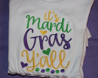 Mardi Gras Ya'll- tshirt or dress- Mardi Gras parade