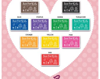 Children Ink Pads • Mix and Match for 3 Just for Kids Ink Pads (Bundle Discount) Washable, Child Safe, Non Toxic, FDA Approved Ink Pad