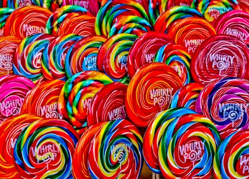 neon swirl lollipops