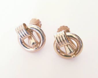 SALE | Vintage 1950s Gold Art Deco Style Screw Back Earrings