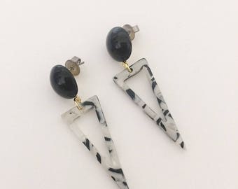 Acrylic geometric earrings / Gift / Birthday gift