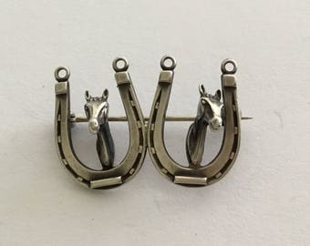 Vintage Silver Horseshoe Brooch