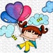 Heart Balloons digital Stamp by Sasayaki Glitter