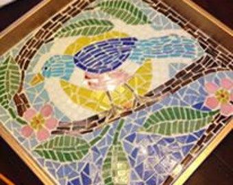 Bluebird Mosaic Tray (Sample)