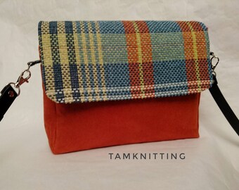 Bag made of fabric similar to leather with interchangeable flap-Slow fashion-slow shopping