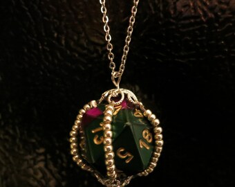 Removable D20 Necklace - Beaded Design