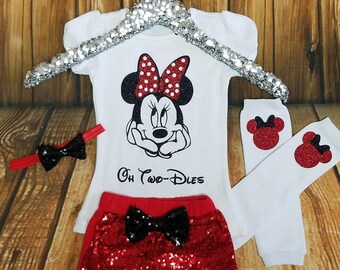 Minnie Mouse Birthday Outfit TWO Birthday Outfit 2nd minnie mouse Disney trip minnie mouse outfit oh twodles