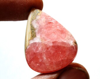 36.5 Cts Natural Rhodochrosite Triangle Shape Pink Rhodochrosite Gemstone Cabochon 30x23x5 MM R16348