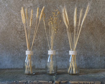Grass milk bottle trio