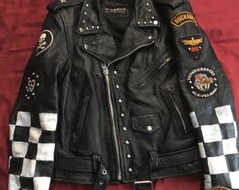 Motorcycle Jacket Vintage Rocker BSA Motorcycle Jacket Punk