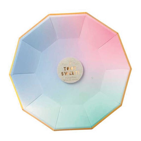 Meri Meri Large Ombre Plates set of 8 Pastel Paper Plates