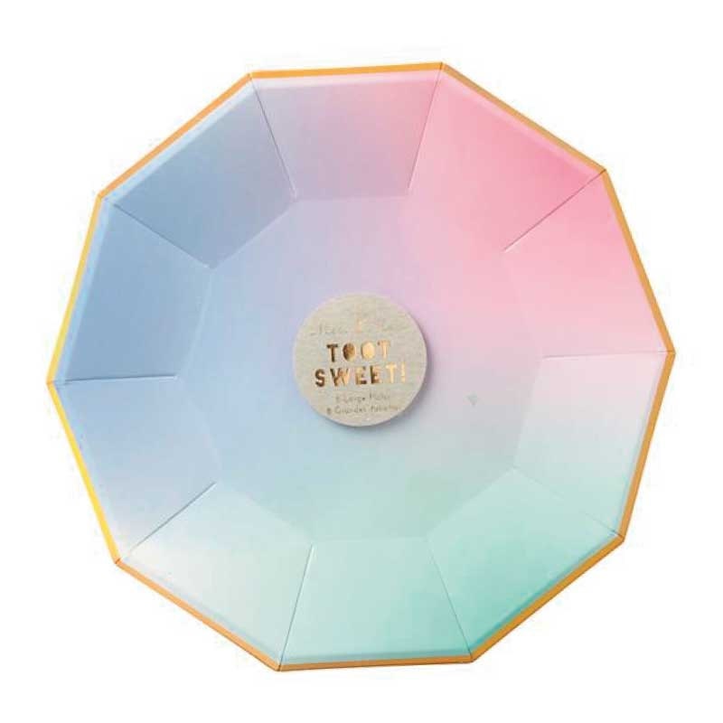 Meri Meri Large Ombre Plates set of 8 Pastel Paper Plates