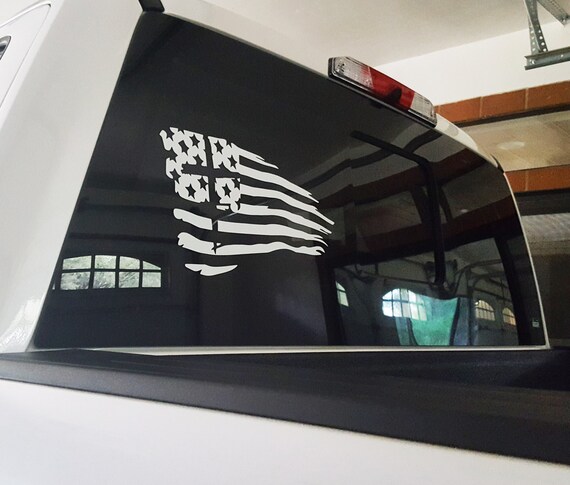 Distressed American Flag Truck Decal