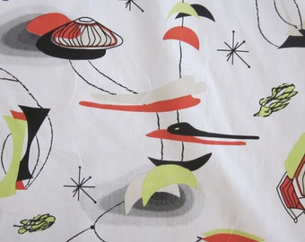 Atomic Mobiles Retro Mid Century Mod Eames era modern hand screen printed Space Age Fabric