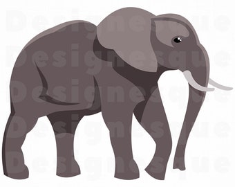 Elephant SVG, Elephant Clipart, Elephant Cut Files For Silhouette, Elephant Files for Cricut, Elephant Dxf, Elephant Png, Elephant Vector