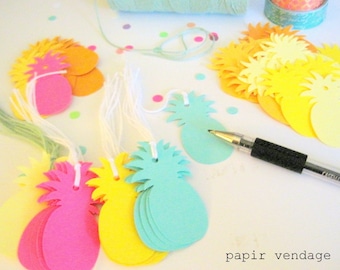 Pineapple Tags,Pineapple Gift Tags,Pineapple Summer Tags,Tropical Tags,Beach Party Tags,Beach Wedding Tags,Baby Shower Tags,Party Favor Tags